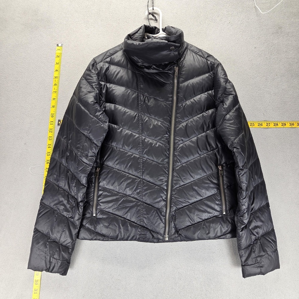 Patagonia Jacket Womens M Prow Black Down Puffer Asymmetrical Full Zip 28420FA13